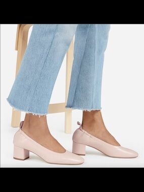 Everlane Blush Pink Block Heel Pumps barely worn Italy 8.5